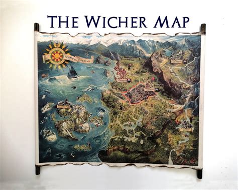 The Witcher Scroll Map Witcher World Map Map of the - Etsy Canada