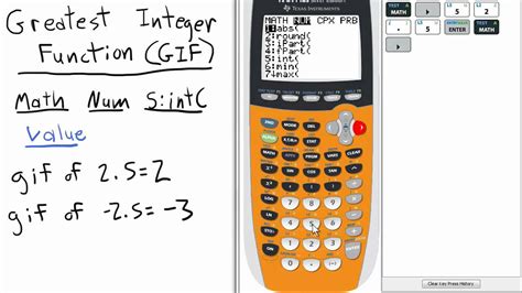 Greatest Integer Function GIF TI 84 Calculator Top Priority Functions - YouTube