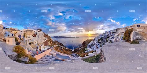 360° view of Santorini Island - Magic Oia Sunset - Alamy