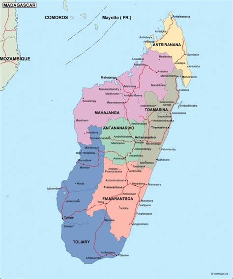 madagascar political map. Vector Eps maps. Eps Illustrator Map | Vector ...