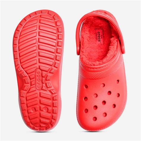 Classic Warm Lined Crocs Clog for Women in Red