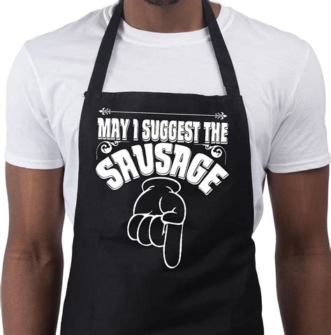 Amazon.com: BBQ Apron Funny Aprons For Men May I Suggest Barbecue Grill Kitchen Gift Black ...