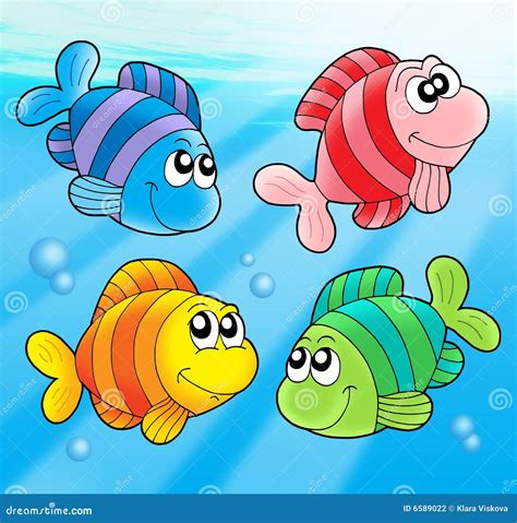 Cute Sea Fishes. Vector Cartoon Color Illustration. | CartoonDealer.com #147679103