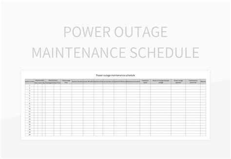 Power Outage Maintenance Schedule Excel Template And Google Sheets File For Free Download ...