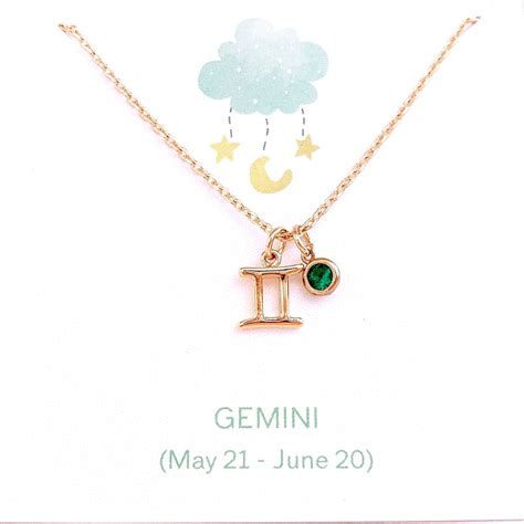 Gemini Necklace Birthstone Necklace Astrology Sign Gold Star Sign ...