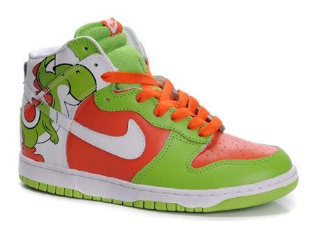 Yoshi Nikes Brass Monki Dunk High Tops Shoes for Sale | Animated Shoes/Nike Cartoon Shoes/Hello ...