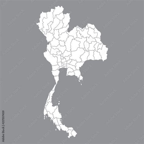 Blank map Thailand. High quality map of Thailand with the provinces on ...