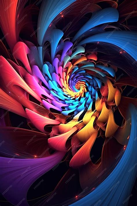 Premium Photo | 3d fractal art spiraling with layers of vibrant color ...