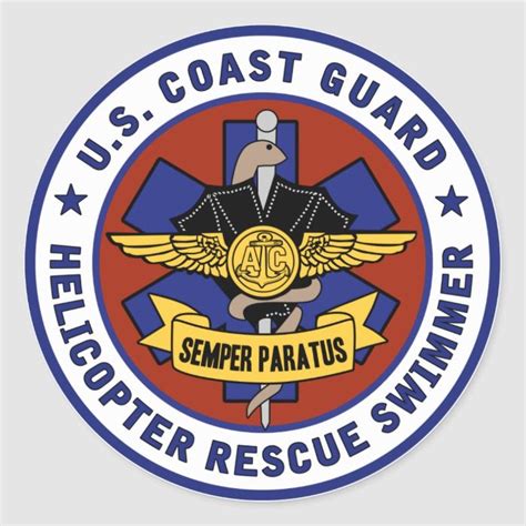 Coast Guard Rescue Swimmer Classic Round Sticker | Zazzle.com | Coast ...