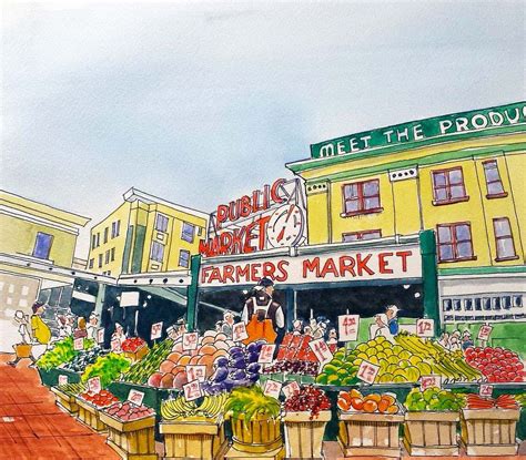 Market Sketch with License | Urban sketching, Sketch book, Travel sketches