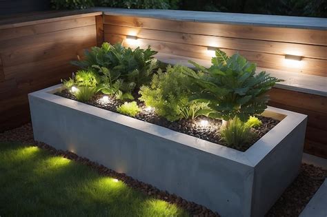 Premium Photo | DIY Concrete Planters with Embedded LED Lights