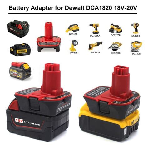 Replace Battery Adapter 18V-20V For Convert Milwaukee to Dewalt with ...