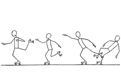 Roller Skating Stick Figures Free Stock Photo - Public Domain Pictures