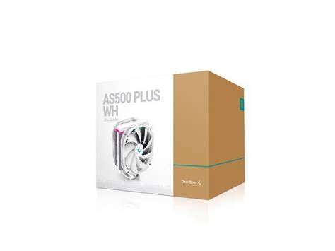 DeepCool AS500 PLUS WH CPU Air Cooler with 2 140mm PWM Fan, A-RGB Top ...