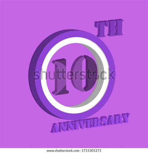 3d 10th Anniversary Logo Design Purple Stock Vector (Royalty Free ...
