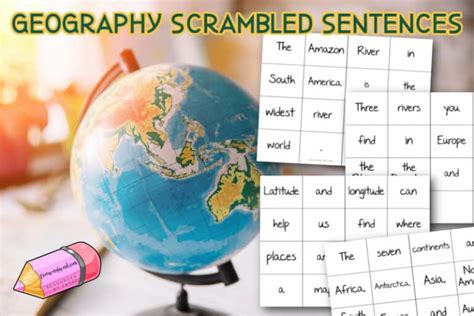 Scrambled Geography Sentences - Free Word Work