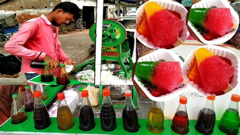 Street Food India Ice Gola - Indian Street Desserts - Crushed Ice ...