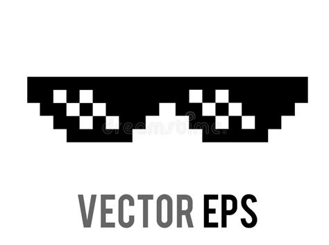 Vector Isolated 8 Bit Pixel Cool Black Sun Glasses, Sunglasses Flat ...