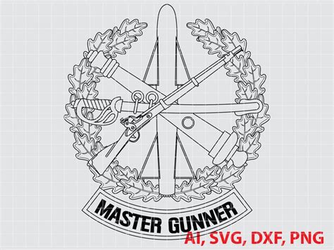 Master Gunner, Badge, Seal, Logo, Custom, Digital, Ai, Vector, SVG, DXF, PNG, - Etsy