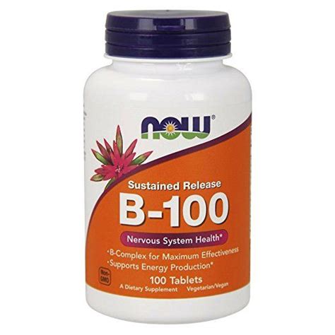 NOW Supplements, Vitamin B-100, Sustained Release, Energy Production ...