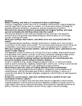 Norse Mythology: Tyrfing Assignment (WORD) by Academic Links | TPT