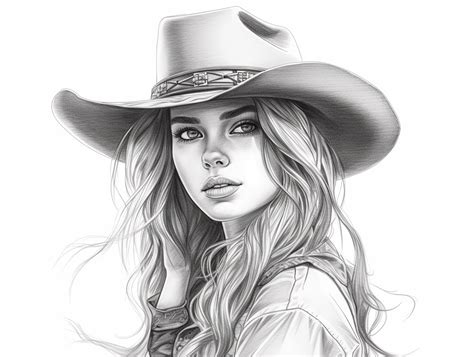 Cowgirl Inspired Coloring Page - Coloring Page