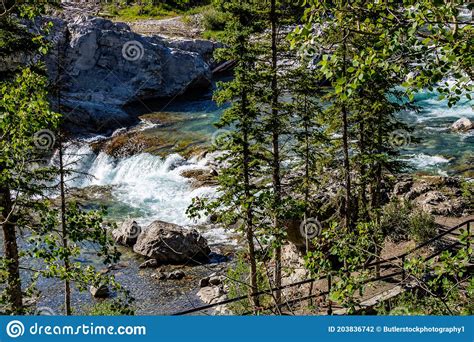 Flowing Waters of the Elbow River. Elbow Falls Provincial Recreation ...