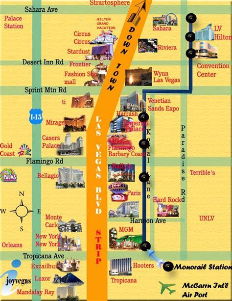 Printable Las Vegas Strip Map - Printable World Holiday