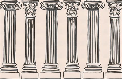 Neutral Ancient Greek Columns Wallpaper Mural | Hovia | Ancient greek art, Greek art, Greek drawing