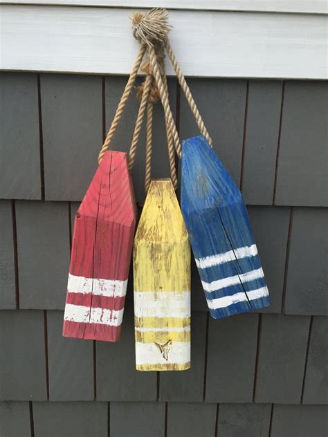 Lobster Buoys (Set of 3) - Nautical Decor, Wooden Decorative Buoys, Buoy Decor, Fishing Buoys ...