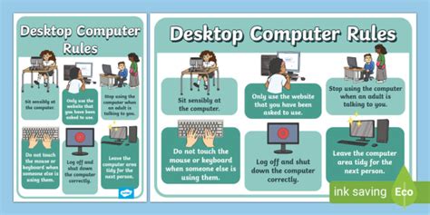 * NEW * KS1 Desktop Computer Rules Poster (teacher made)