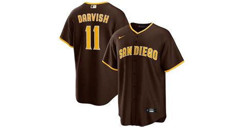 Nike Synthetic Yu Darvish Brown San Diego Padres Alternate Replica ...