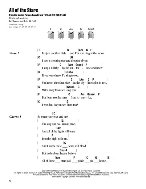 All Of The Stars by Ed Sheeran - Guitar Chords/Lyrics - Guitar Instructor