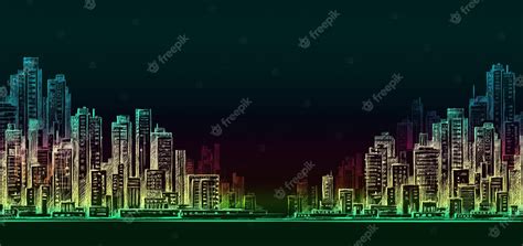 Premium Vector | Night city background hand drawn vector