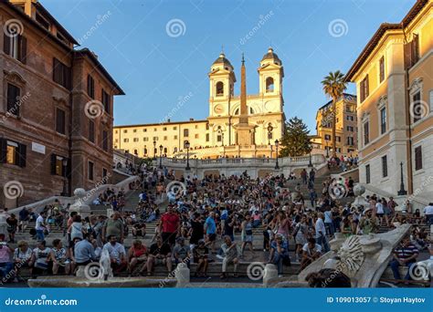 Amazing Sunset View of Spanish Steps and Piazza Di Spagna in City of Rome, Italy Editorial ...