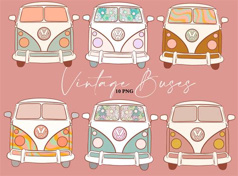 Hippie Clipart Set Vw Bus Clipart Hippie Png Vw Bus Png - Etsy Sweden