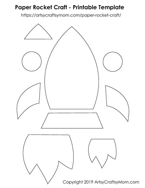 Paper rocket craft for kids free template – Artofit