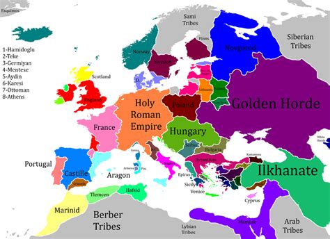 Map Of Europe 1300 Ad - Map