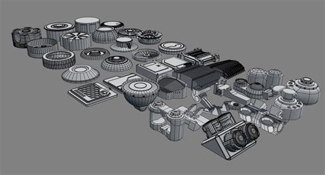 Scifi kitbash 3d model kit