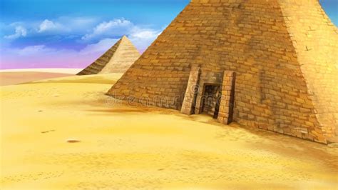 Egyptian Pyramids of Giza Illustration Stock Illustration ...