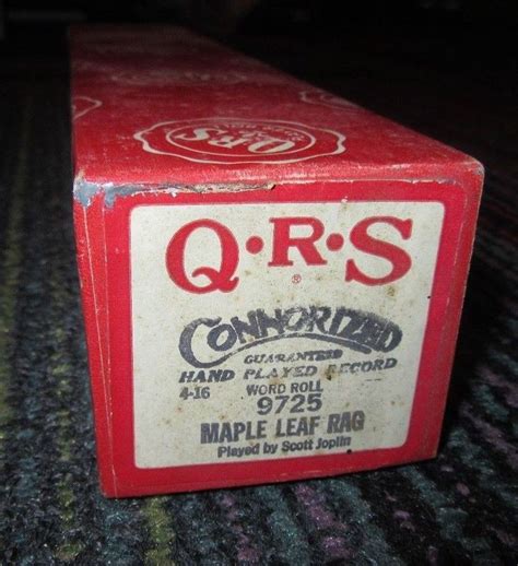 VINTAGE QRS "MAPLE LEAF RAG" PLAYER PIANO ROLL 9725, SCOTT JOPLIN, WORD ...