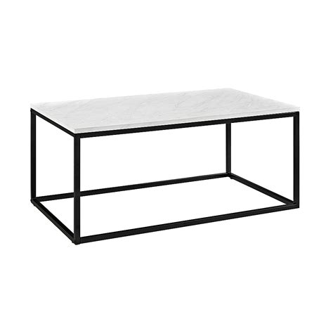 Walker Edison Rectangular Coffee Table Faux Marble/Black BB42LWSQMB - Best Buy