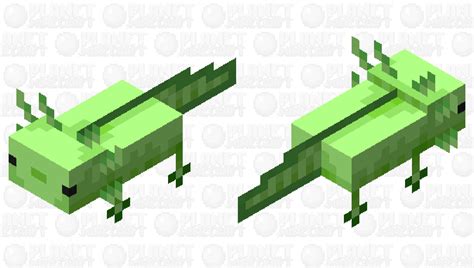 Green Axolotl Minecraft Mob Skin