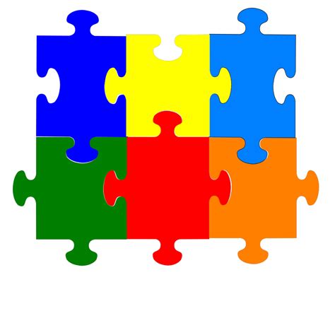 Jigsaw Puzzle 6 Pieces PNG, SVG Clip art for Web - Download Clip Art, PNG Icon Arts