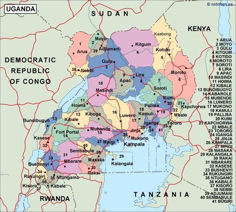 Political Map Of Uganda With Cities Uganda Political Map With Cities | Images and Photos finder