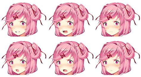 Angry Natsuki head sprites : DDLC