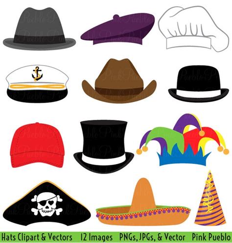 Hats Clipart Clip Art Party Hat Top Hat Clipart Clip Art - Etsy