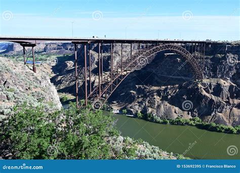 The Perrine Bridge in Twin Falls, Idaho. Stock Image - Image of clear ...