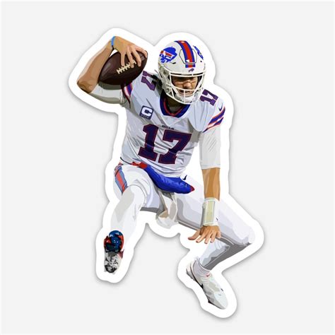 Josh Allen Buffalo Bills Vinyl Sticker Hurdle Jump (white Border ...