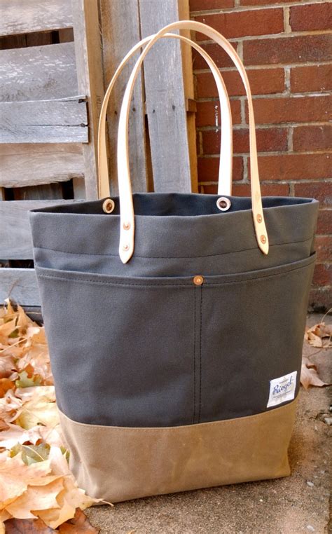 Canvas Tote With Leather Handles : Canvas Bag with Leather Handles ...